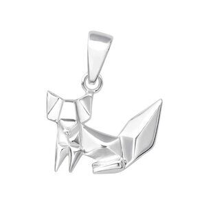 Sterling Silver Dainty Origami Fox Pendant